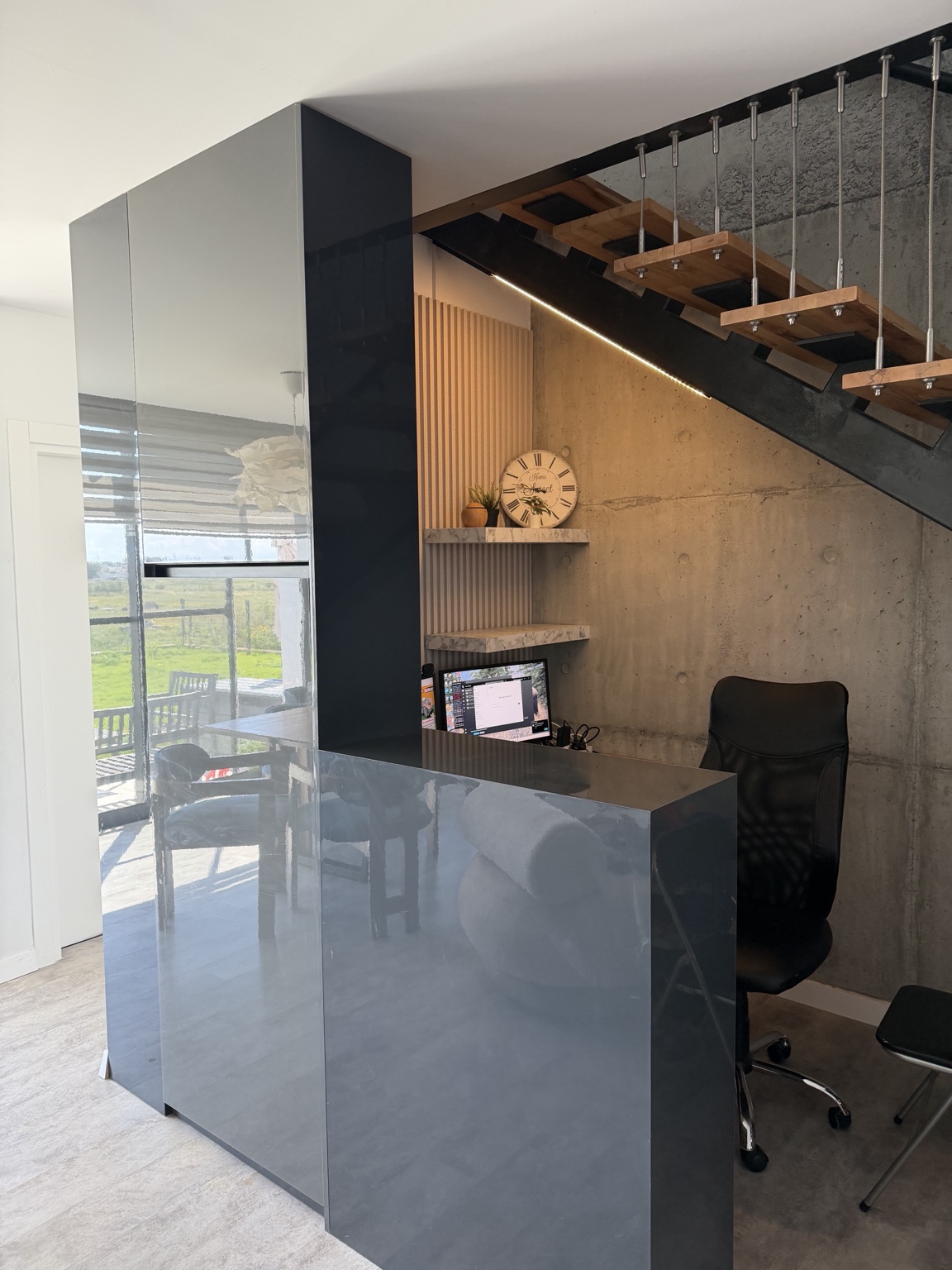 Office corner under the stairs